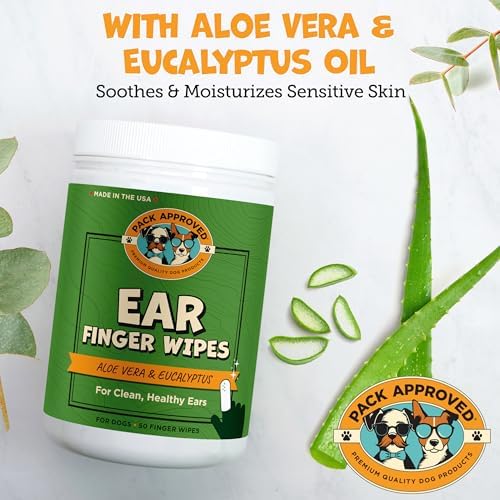 Pack Approved Finger Ear Wipes for Dogs with Aloe Vera & Eucalyptus - 50ct - Image 4