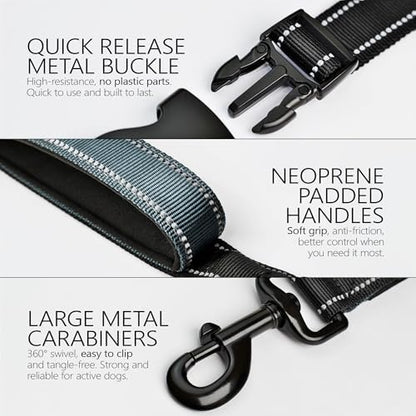 Waist Leash for Dog Walking, Waist Dog Leash for Running, Hands Free with Metal Quick-Release Buckle, Rope Bungee, Neoprene Lumbar Support - Image 3