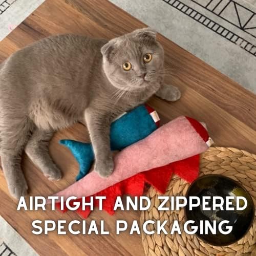 pawdaz Big Fish Cat Kicker Toy - Refillable Catnip Matatabi Silvervine Filled and Help Relief Anxiety - Kitten Catnip Essentials Treats Supplies Large Interactive Chew for Indoor Cat (Blue) - Image 6