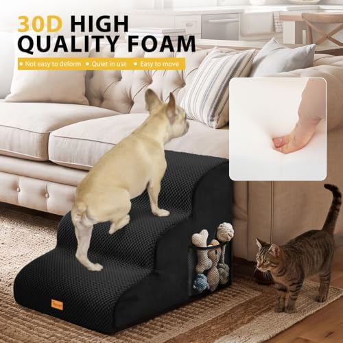 Dog Stairs for Small Dogs, 3-Step Non-Slip Foam Pet Steps for Couch Bed - Image 6
