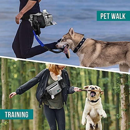 PetAmi Dog Fanny Pack, Treat Pouch for Dog Walking Training, Light Gray - Image 6