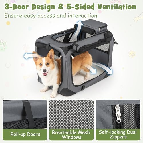 Giantex Collapsible Soft Dog Crate, 24 Inch Portable Travel Dog Kennel - Image 6
