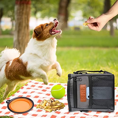 Dog Treat Training Pouch with Built-in Poop Bag Dispenser, Dark Grey - Image 3