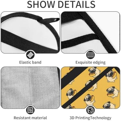 Pug Dog Eating Hotdog Puppy Yellow Pet Hair Removal Glove For Cats Dogs - Image 5