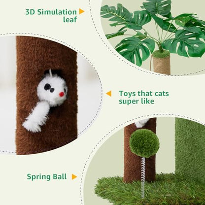 Woochpet 37"Cat Tree Tower With Scratching Post,Cozy Hammock For Indoor Cat - Image 5