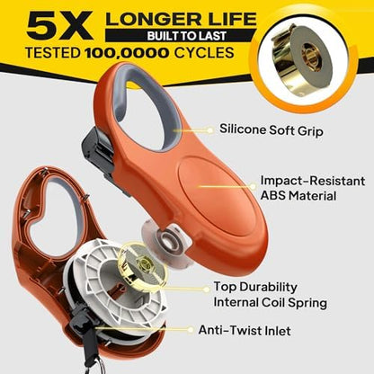 Fida Retractable Dog Leash, 16ft Heavy Duty Pet Walking Leash for Small Dog or Cat up to 26 lbs, Tangle Free. One-Hand Brake (Small,Orange) - Image 4