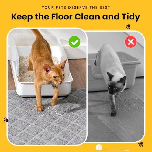 Conlun Cat Litter Mat Litter Trapping Mat, 30" x 20" Premium Durable PVC Grid Mesh with Scatter Control, Non-slip, Less Waste Cat Litter Box Mat, Soft on Kitty’s Paws, Urine Waterproof - Image 4