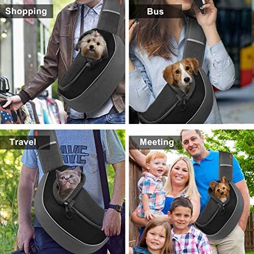 FDJASGY Pet Sling Carrier for Small Dogs Cats,Breathable Mesh Travelling Hand Free Puppy Backpack with Pouch and Adjustable Strap Carrier - Image 6