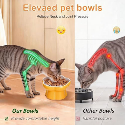 Ceramic Raised Slow Feeder Cat Bowl,Cat Slow Feeder, - Image 4