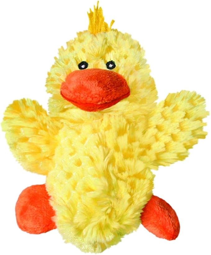 KONG - Plush, Low Stuffing Squeak Duck Dog Toy - Replacement Squeaker Included- For Small Dogs