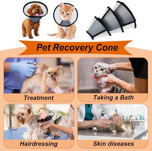 Vivifying Cat Cone Collar– 3 Sizes Lightweight Soft Edge Recovery Cone for Cats, Adjustable Plastic Elizabethan Anti-Lick E-Collar for Post-Surgery Protection (Small) - Image 6