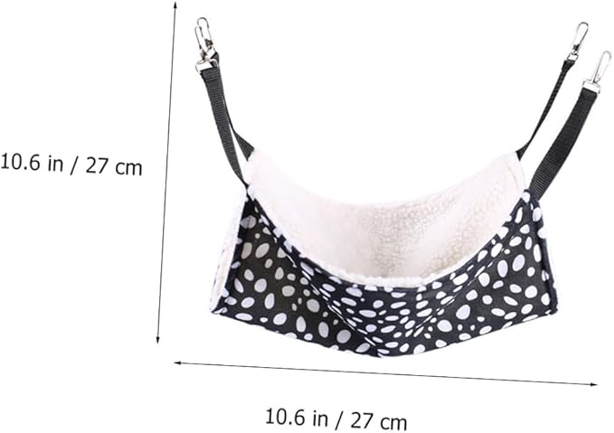 TOYANDONA Double-Sided Breathable Cat Den Hanging Hammock Small 27x27cm Black and White Polka Dot Cotton Cat Sleeping Bed for Indoor Pet