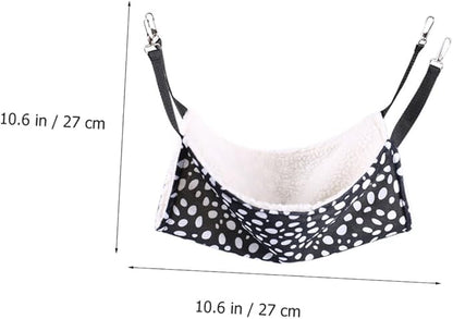 TOYANDONA Double-Sided Breathable Cat Den Hanging Hammock Small 27x27cm Black and White Polka Dot Cotton Cat Sleeping Bed for Indoor Pet