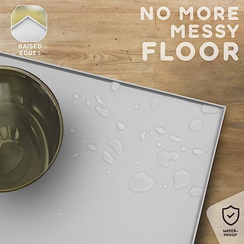 Dog Food Mat - Raised Edges Dogs Mat for Food and Water Prevent Spill, Waterproof Cat Food Mats Protect Floors, Easy Clean Dog Bowl Mats for Food and Water, Silicone Pet Food Tray - Image 5