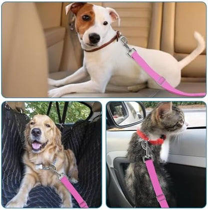 Adjustable pet cat and Dog car seat Belt The Lanyard is Flexible and Adjustable from 20 to 33 inches(Pink + Purple) - Image 6