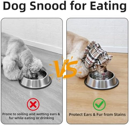 Dog Snood for Long-Eared Dogs, Feeding Ear Cover, Soft Stretch Wrap，Blue - Image 2