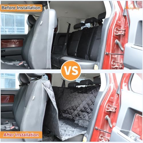 Aunginsy Dog Car Seat Cover for Pets Compatible with Toyota FJ Cruiser 2007-2021 Accessories, Backseat Pet Cover Protector, Second-Row Seat Waterproof Scratch Proof Nonslip Dog Hammock with Side Flap - Image 3