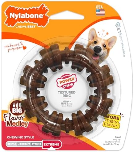 Nylabone Textured Ring Power Chew Toy for Small Dogs Up to 25 lbs by Nylabone