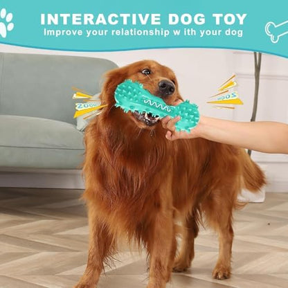 Dog Teeth Cleaning Toy for Training, Playing, Chewing - Squeaky Toys for Aggressive Chewers - Toothbrush Stick Bone for Medium Large Dogs (Blue) (Pack of 2) - Image 5