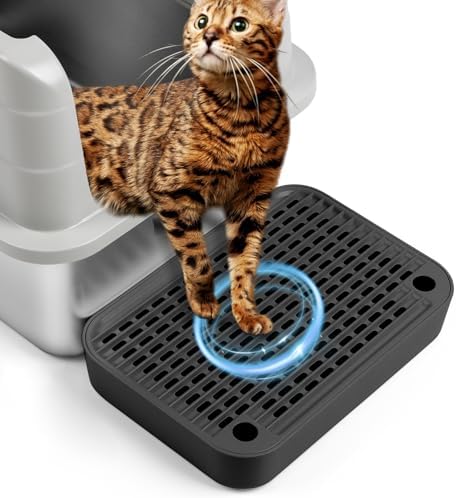 Cat Litter Box Step with Filter Function, Non-Slip Cat Step, Black by Bartuke
