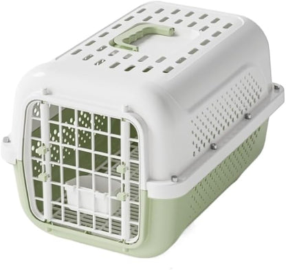 Portable Pet Airline, Durable PP + Breathable Grid Material, Detachable Design, Compliant with Airline Shipping Standards(Fruit Green Diaper Board Hanging Bowl)