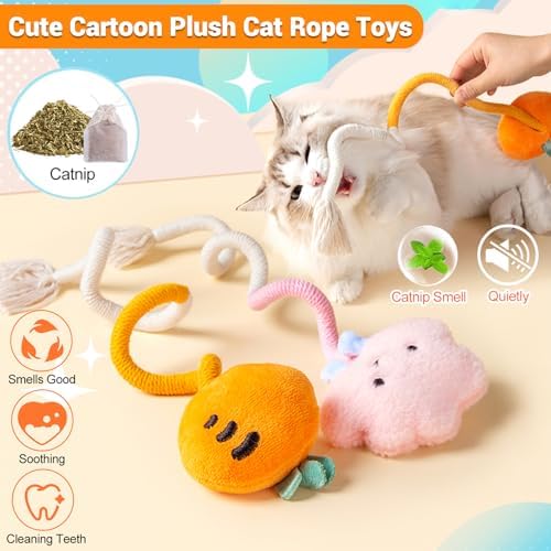Kingtree Cat Rope Toys, 2PCS Cat Toy Chew Ropes for Cats Teeth Cleaning - Image 2