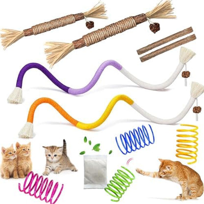 Cat Chew Toy Silvervine Sticks for Cats, Cat Toy Catnip Rope Toys for Kitten Dental Care Safe Teeth Cleaning Toy for Indoor Cats Kitty Kicker Toy Interactive Catnip Kitty Toys for All Breeds Cat by itPlus