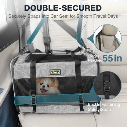 Pet Carrier 20"x13"x13", Foldable Soft Travel Bag for Cats & Dogs - Image 2