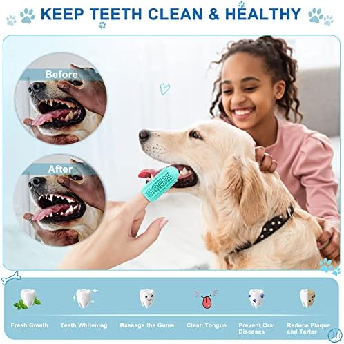 Dog Toothbrush 4 Pack Dog Tooth Brushing Kit Dogs Finger Toothbrush for Teeth Cleaning & Dental Care Cat Toothbrushs Doges Tooth Brush Puppy toothbrushs Pet Toothbrushes Finger Brush - Image 3
