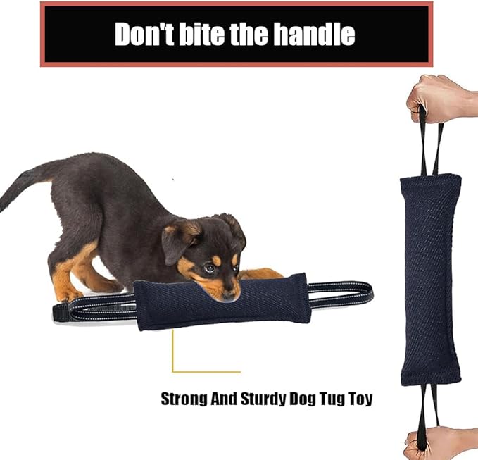 2 Pack Tug of War Dog Toy, Interactive Dog Toys, Pet Tough Jute Bite Pillow with 2 Handles, Dogs Interactive Toy, Dogs Training Toys for Small and Medium