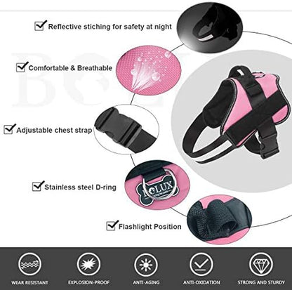 Dog Harness, No-Pull Reflective Dog Vest, Breathable Adjustable Pet Harness with Handle for Outdoor Walking - No More Pulling, Tugging or Choking (Pink, M) - Image 2