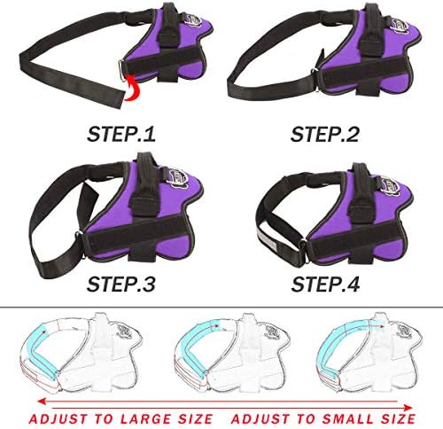Dog Harness, No-Pull Reflective Dog Vest, Breathable Adjustable Pet Harness with Handle for Outdoor Walking - No More Pulling, Tugging or Choking (Purple, L) - Image 3