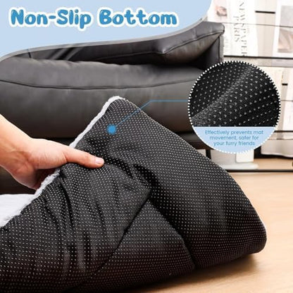 Dog Crate Pad, Washable Cozy Dog Bed Mat for Medium Dogs 36"x23", Dark Gray - Image 3