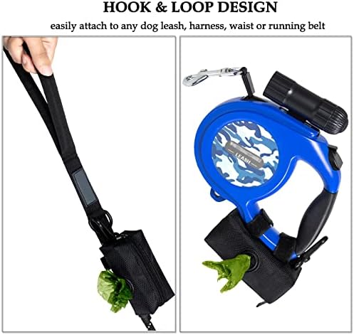 Dog Poop Bag Rolls Holder for Leash + 20 Doggy Waste Bags, Black - Image 5