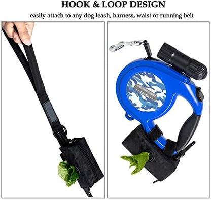 Dog Poop Bag Rolls Holder for Leash + 20 Doggy Waste Bags, Black - Image 5