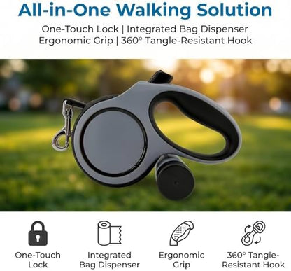 16ft Retractable Dog Leash for Medium Dogs up to 66 lbs, Gray - Image 7