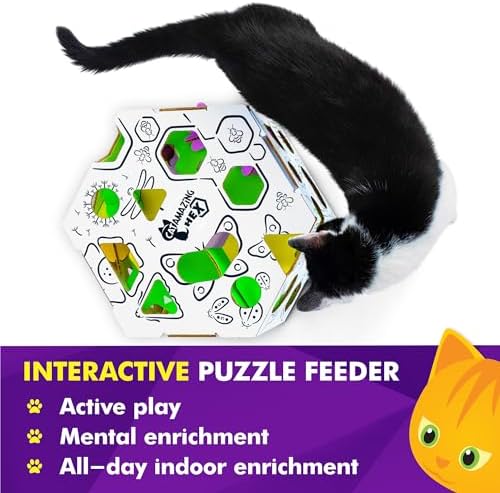 Cat Amazing HEX – Interactive Cat Treat Puzzle Box & Puzzle Feeder – Treat Maze Box for Indoor Cats – Enrichment Food Dispenser Toy! - Image 5