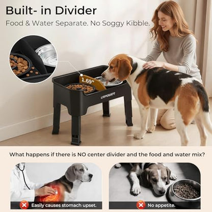 URPOWER Mess Proof Elevated Dog Bowls for Small Dogs with Slow Feeder - Image 3