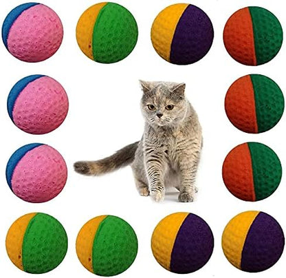 12 Pack Pet Ball Foam Sponge Cat Toy Soft Bouncy Noise Free (12pcs Pet Foam Sponge) - Image 4