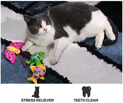 Catnip Toys Crinkle Paper, 3 Pack Cat Toys with Catnip, Cat Chew Toy for Indoor Cats, Fish Turtle Butterfly Catnip Toys - Image 3