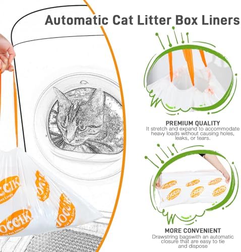 Cat Litter Bags for Automatic Litter Box Liners Compatible with MeoW SC01/C02/LR01, Waste Bags for X & MAX, 22" x 12.8" 100 Count - Image 2