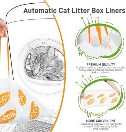 Cat Litter Bags for Automatic Litter Box Liners Compatible with MeoW SC01/C02/LR01, Waste Bags for X & MAX, 22" x 12.8" 100 Count - Image 2