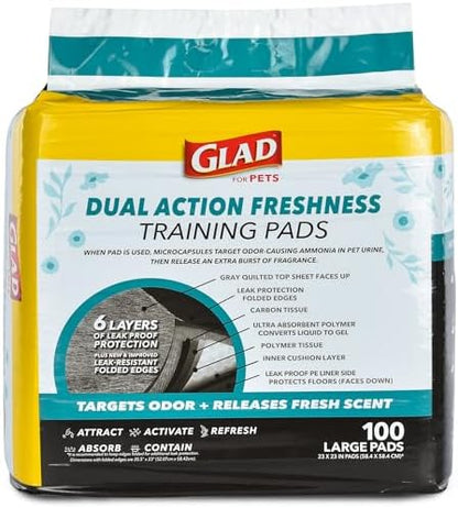 Glad for Pets Activated Carbon Puppy Training Pads, 23 x 23 In, 100 Count - Image 7