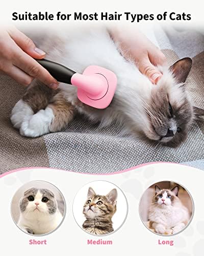 Glendan Dog & Cat Brush- Slicker Pet Brush- Shedding Grooming Tools(Pink) - Image 6