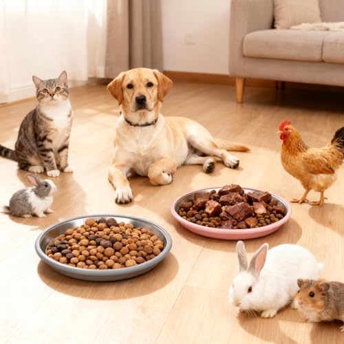 Cat Food Bowls 2 Pack, Wide and Shallow Stainless Steel Cat Bowls with Non-Slip Bottom, Metal Whisker Friendly Pet Dishes for Dry, Wet and Can Food - Image 7