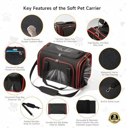 EliteField Soft-Sided Pet Carrier for Cats & Small Dogs (3-Year Warranty) - Image 5