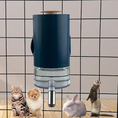 No Drip Top Fill 17oz/ 500ml Water Bottle Hanging Cage Leakproof Water Dispenser, Crate Auto Water Feeder Feeding for Cats, Dogs, Bunnies, Chinchilla Small Animals (Blue)