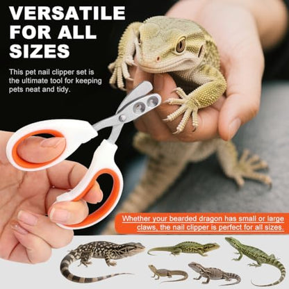 Bearded Dragon Nail Clippers, Stainless Steel Cat Nails Trimmer, Small Animal Nail Clippers for Birds Hamsters Rabbits Chameleon, Bearded Dragon Supplies Professional Claw Trimmers(Orange) - Image 6