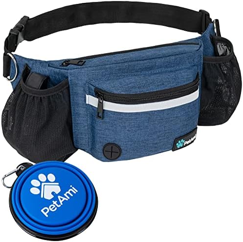 PetAmi Dog Fanny Pack, Treat Pouch for Dog Walking Training, Navy Blue by PetAmi