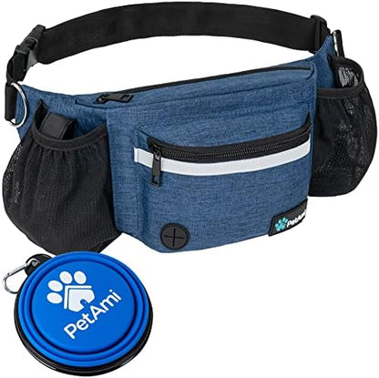 PetAmi Dog Fanny Pack, Treat Pouch for Dog Walking Training, Navy Blue by PetAmi